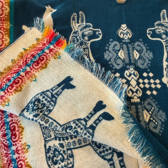 Casa De Alpaca Ecuadorean Poncho Multicolor Hooded Handmade Alpaca One Size - Picture 10 of 11